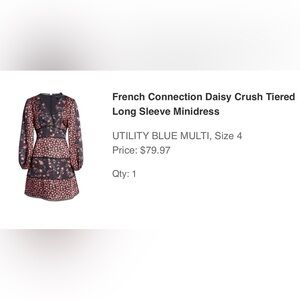 French Connection Daisy Crush Tiered
Long Sleeve Minidress